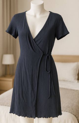Robe portefeuille noire femme