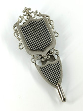 Châtelaine Ancienne XIX Métal Argenté Niellé Bijou ancien Antique jewelry niello