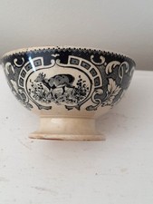 Creil et Montereau Antique Small Bowl with Hunting Scenes