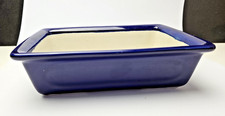 Japanese Unknown Maker Shohin Sized Bonsai Tree Pot 8" x 5.5" x 2.5" Blue