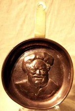 1894 CHISELED HAMMERED BRASS COPPER SCULPTURE FLEECE PORTRAIT CHARLES W diam11.7