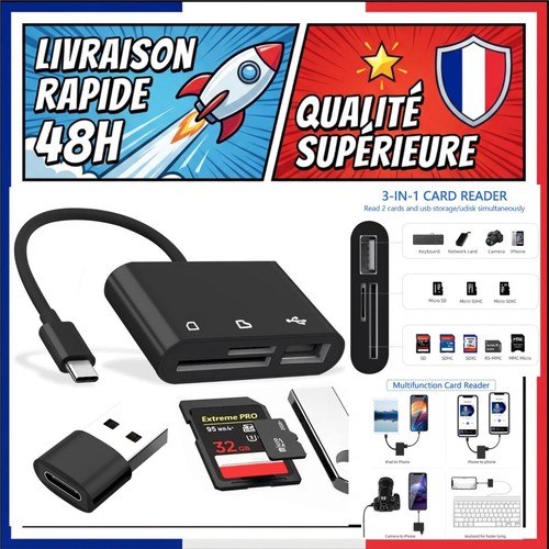 Vinmooog lecteur cartes usb - sd,