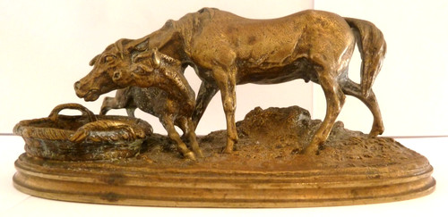 Emouvant petit bronze - , doré