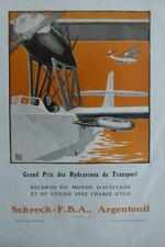 1926 PUB HYDRAVION LOUIS SCHRECK FBA ARGENTEUIL HALLO / POTEZ MEAULTE FRENCH AD