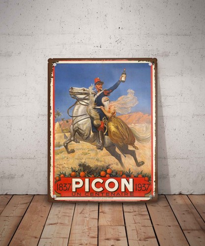 Plaque métal vintage picon - métal,