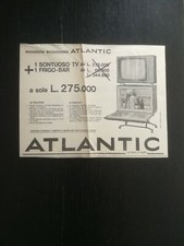1962 ATLANTIC VINTAGE ERA FRIDGE TV BAR ADVERTISING