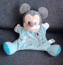 🌟800 Doudou Peluche marionnette Mickey Mouse Bleu Disney baby 
