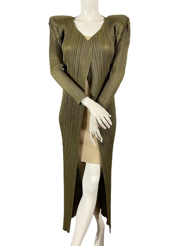 Manteau long plissé - long, kaki