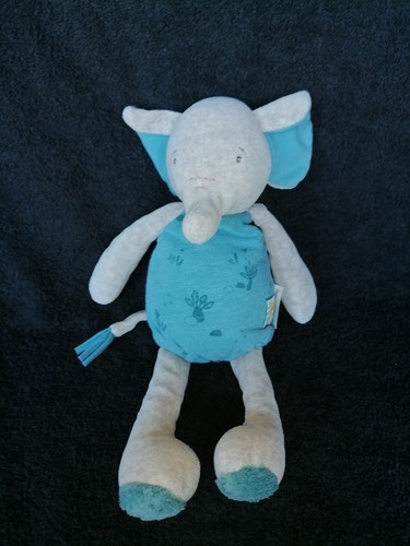 Doudou éléphant gris - , bleu
