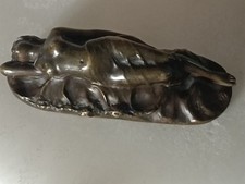 sculpture bronze art Nouveau Femme Nue Allongée Signé Jean Garnier Fin XIX Côté