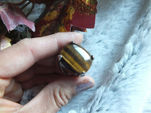 Tiger eye ring 58 - eye,