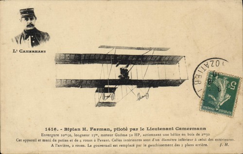 Biplan farman piloté - biplan, —