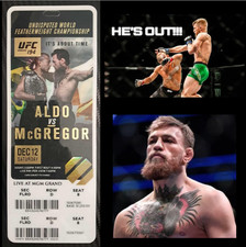 UFC 194 FULL HARD Ticket Stub MCGREGOR KO'S ALDO IN 13 SEC UNDISPUTED CHAMPION
