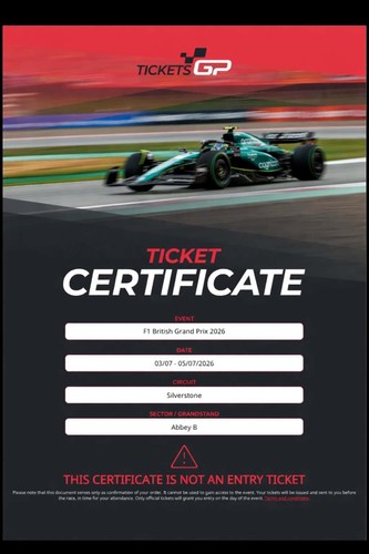 Place billet ticket formule - place,