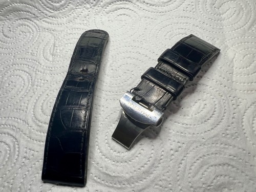 Black alligator leather - black, 24