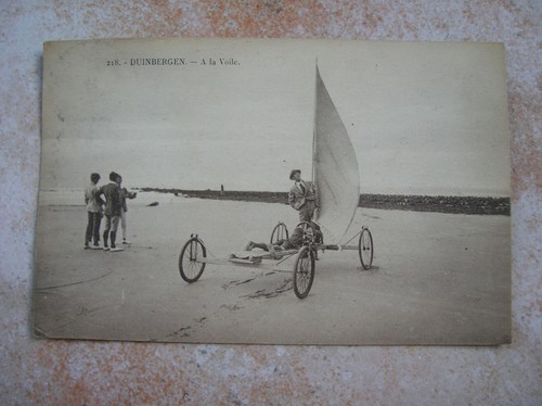 Belgique cpa char voile - a,