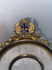 Cadre en bronze emaillé / Couronne et croix de Lorraine