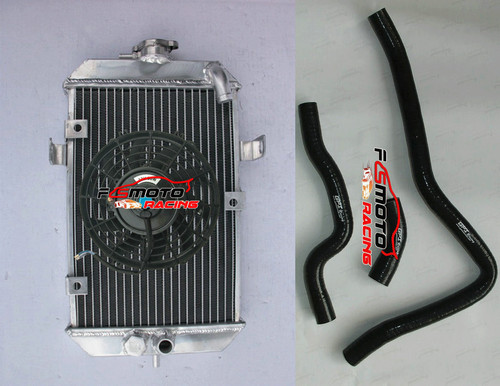 Alum radiator black - radiator+black, hose+fan