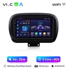 Radio 2 Din 9" Pour Fiat 500X