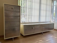 Pallucco Magnetic Designer Sideboard Set (2) (White Wood & Metal) 