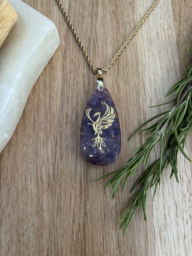 Collier orgonite améthyste - collier,