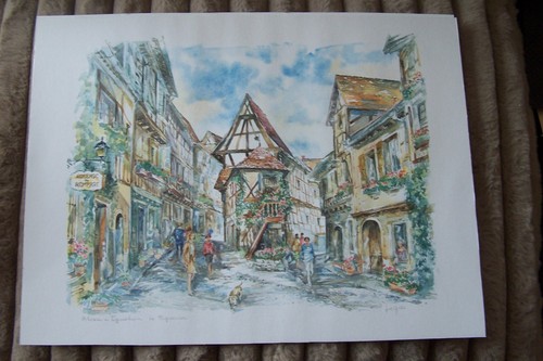 Gravure après une aquarelle - gravure,