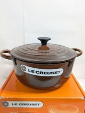 Le Creuset Cocotte Ronde Discontinued Color Chestnut Brown 7.8"  UNUSED Japan