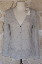 Gilet gris neuf taille L (petit) Crossways 100% avec cachemire étiqueté 139€