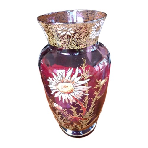 Ancien vase verre - , décor