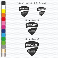 DUCATI - 12 Stickers Vinyles Adhésifs Autocollants