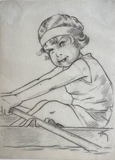Dessin original au fusain 1930