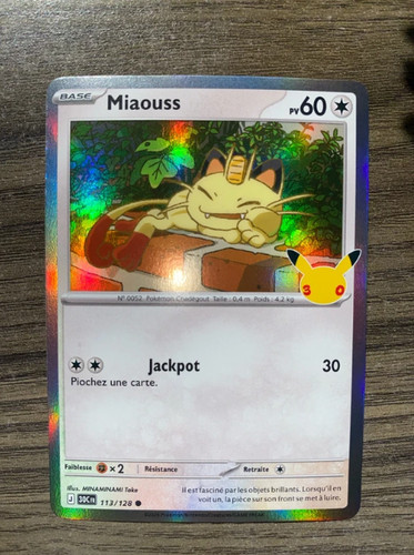 Carte pokémon miaous - miaous, 113/128