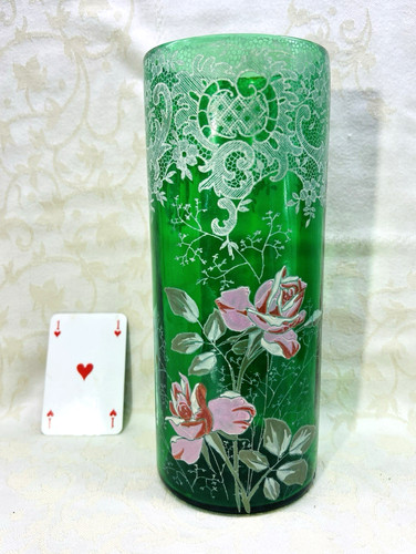 Legras enamelled glass vase - legras,
