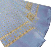 Écharpe Soie Homme Bleu Poussière Gris Dessins Foulards Tubulaires Made IN Italy