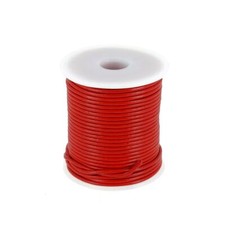 Lacet en cuir Rond - Diamètre 2mm ROUGE 1 mètre de lacet