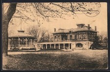 Old postcard Mons, Waux-Hall, La Terrasse d'Honneur, le Kiosque et les Lawns 