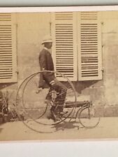 photo albumin bicycle tricycle velociped big wheel 1.2 m. albumin sepia 19th century