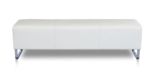 Banquette cuir blanc 3 - blanc,