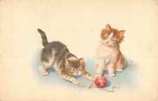 FANCY POSTCARD REPRESENTING 2 CATS / WOOL BALL / CAT / ILLUSTRATOR