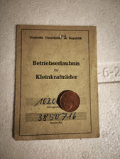 Simson GDR operating permit papers KR51/1 K Schwalbe {R.K