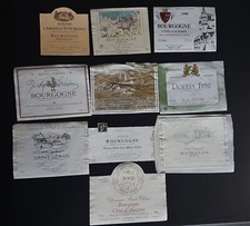 Lot étiquettes de vin divers cépages Bourgogne 