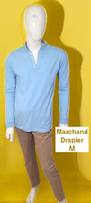 Marchand Drapier Paris Taille M 👕 Polo manches longues bleu ciel homme