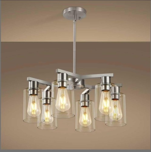 Light nickel finish glass - 6-light, &