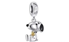 V112 S925 STERLING SILVER SNOOPY & WOODSTOCK PEANUTS CHARM