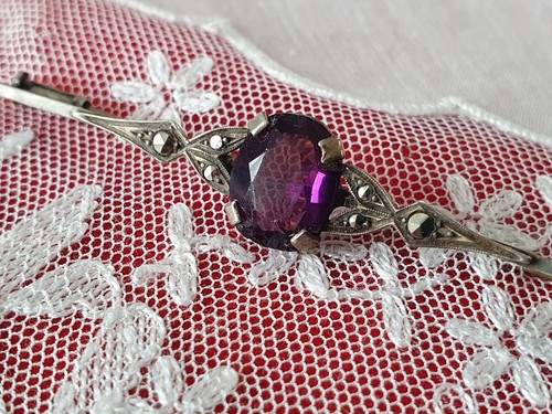 Broche argent avec - broche, pierre