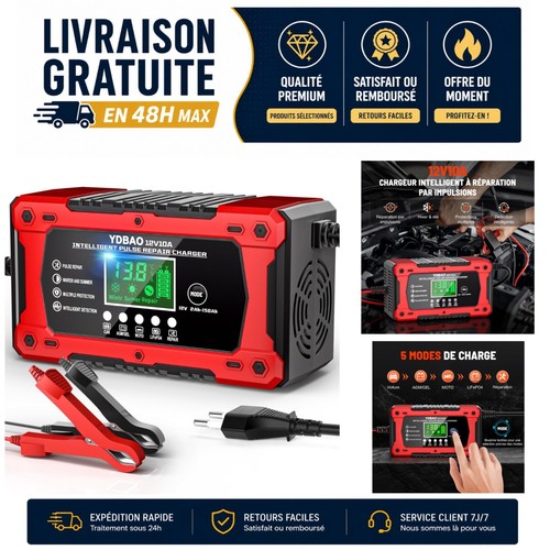 Chargeur batterie 10 a - 12,