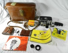 Vintage Bolex Paillard 8mm Movie camera with 3 Schneider Kreuznach + other acces