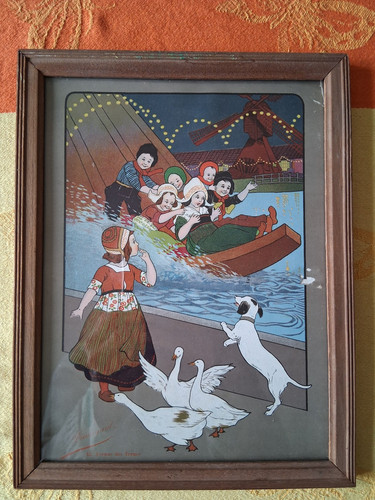 Gravure ancienne encadree - ancienne,