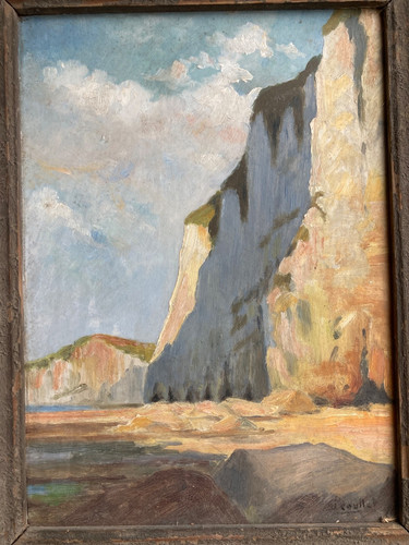 Huile paysage falaise - huile,