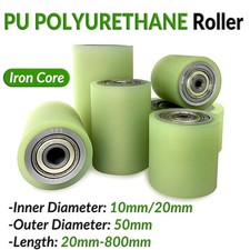 Polyurethane Iron Core Roller With Two BEARING TRACK GUIDE WHEEL Flat Belt Idler